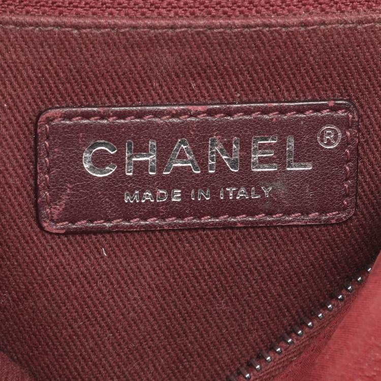 Pre Owned Chanel Burgundy Quilted Aged Leather Day Trip Flap Bag