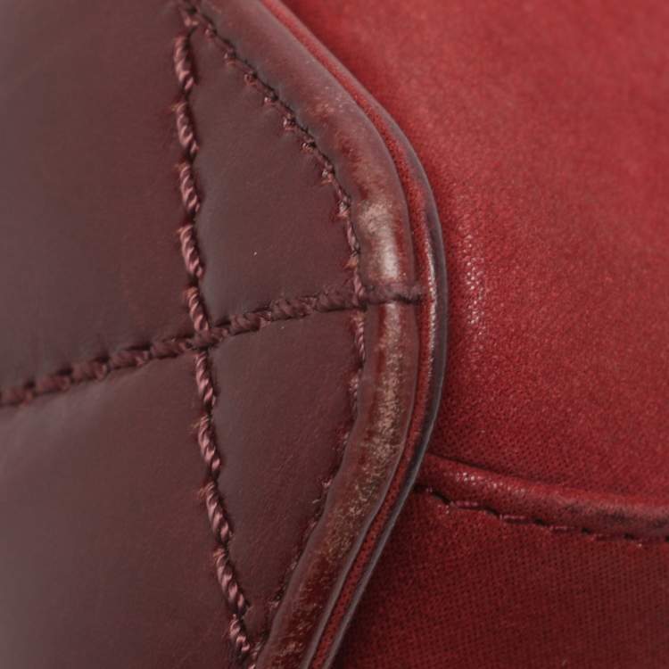 Pre Owned Chanel Burgundy Quilted Aged Leather Day Trip Flap Bag