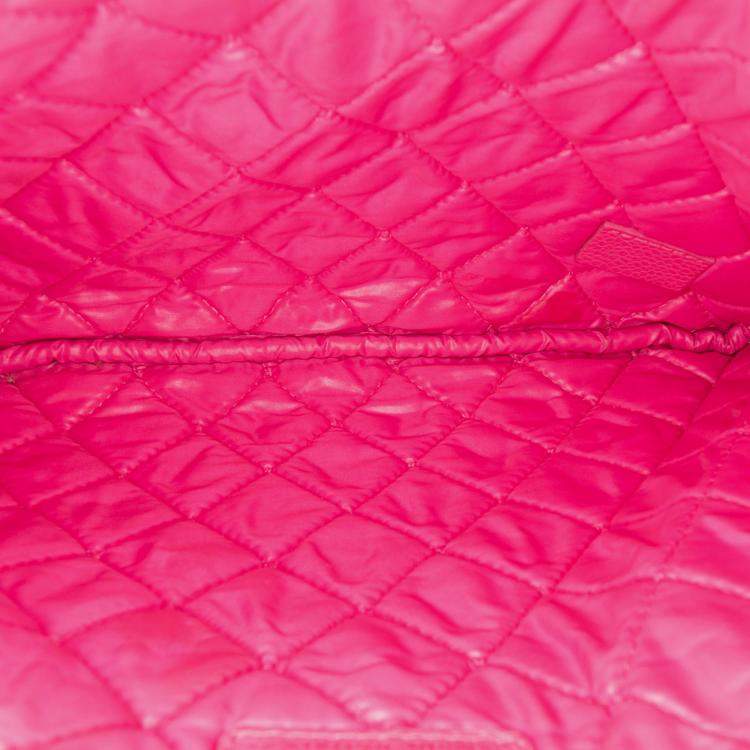Pre Owned Chanel Pink Small Quilted Caviar O Case Clutch