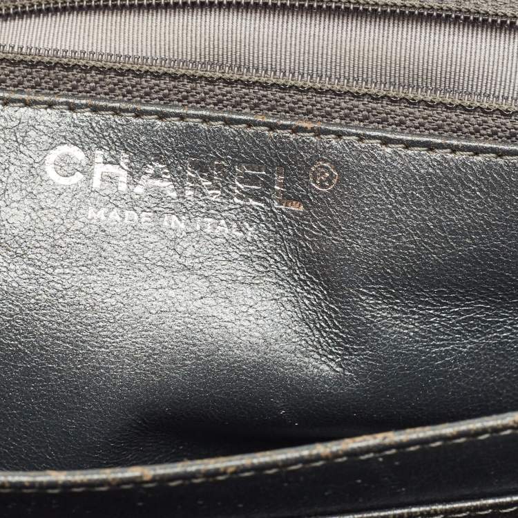 Pre Owned Chanel Metallic Grey Quilted Leather Triple Compartment Reissue Flap Bag