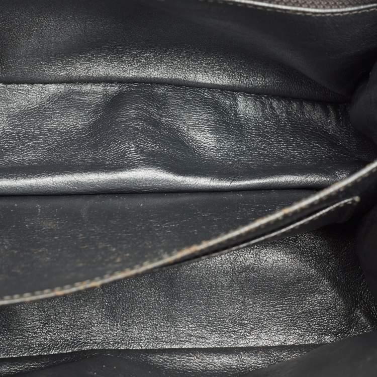 Pre Owned Chanel Metallic Grey Quilted Leather Triple Compartment Reissue Flap Bag