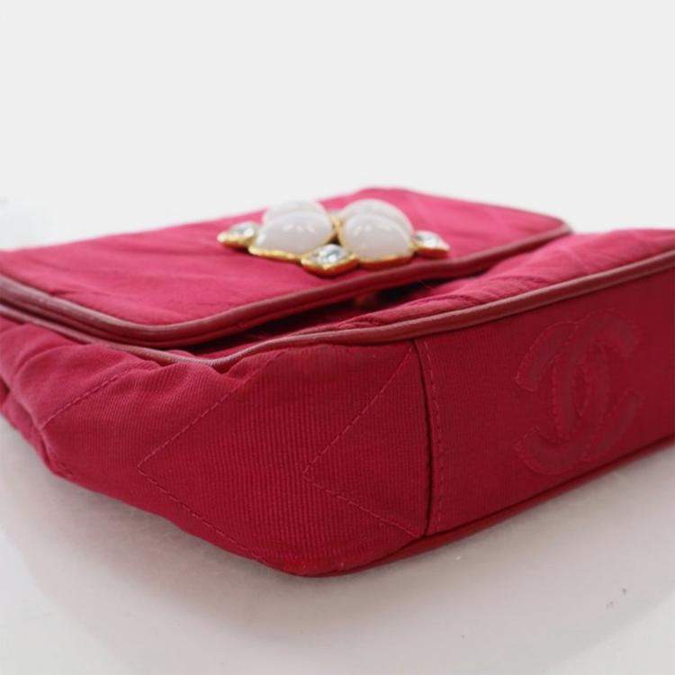 Pre Owned Chanel Vintage Grosgrain Gripoix Bag