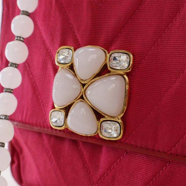 Pre Owned Chanel Vintage Grosgrain Gripoix Bag