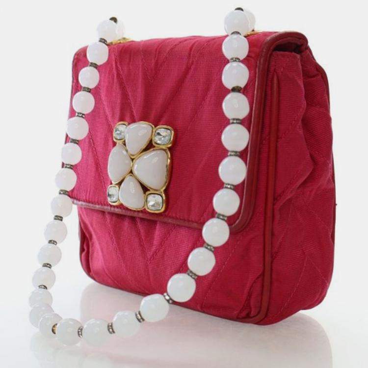 Pre Owned Chanel Vintage Grosgrain Gripoix Bag