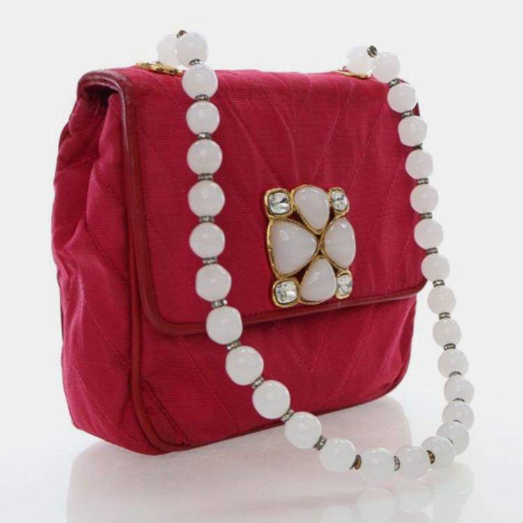 Pre Owned Chanel Vintage Grosgrain Gripoix Bag