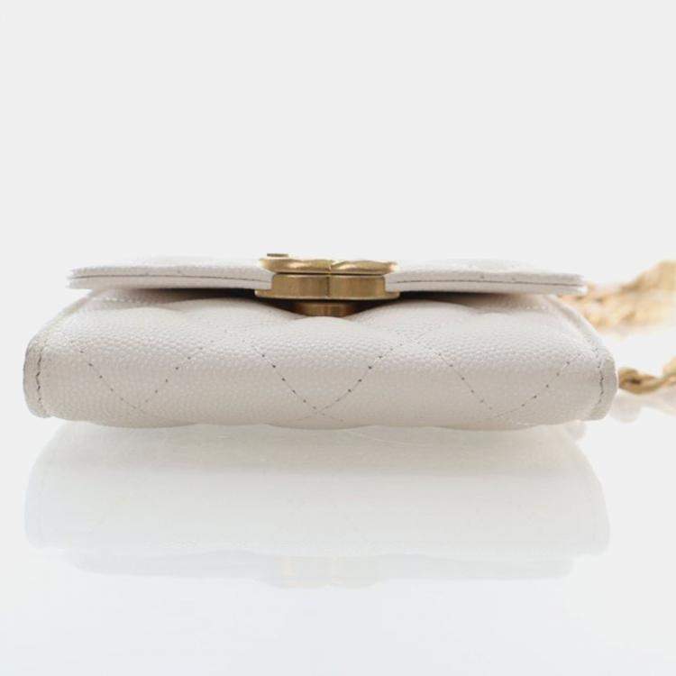 Pre Owned Chanel Mini Caviar Quilted On Chain Clutch