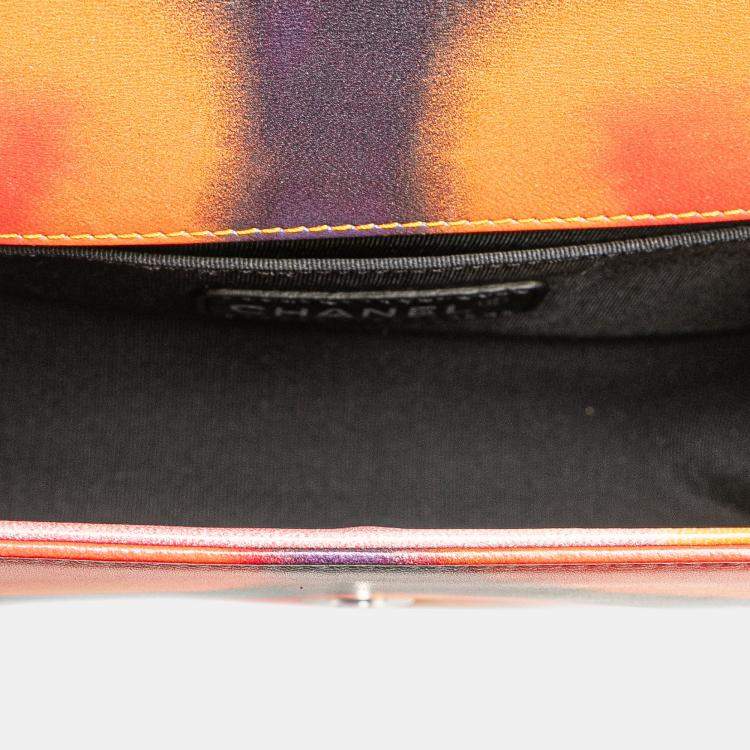 Pre Owned Chanel Multicolor Small Lambskin Flower Power Boy Flap