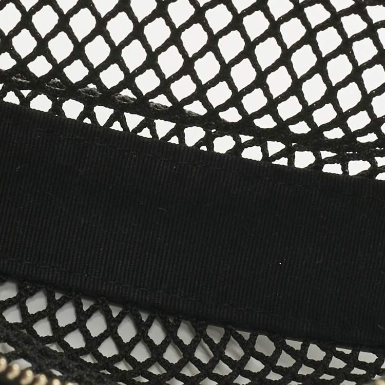 Pre Owned Chanel Black Quilted Leather and Mesh Mini Round Hobo