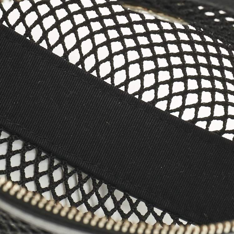 Pre Owned Chanel Black Quilted Leather and Mesh Mini Round Hobo