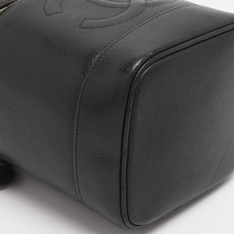 Pre Owned Chanel Black Caviar Leather Vanity Case