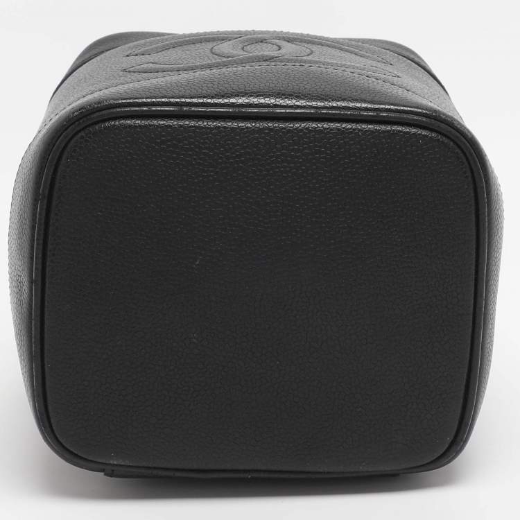 Pre Owned Chanel Black Caviar Leather Vanity Case
