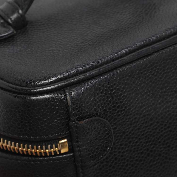 Pre Owned Chanel Black Caviar Leather Vanity Case