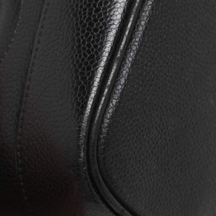 Pre Owned Chanel Black Caviar Leather Vanity Case