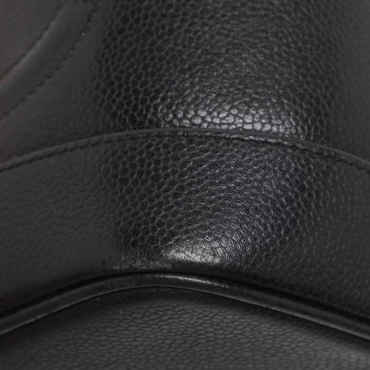 Pre Owned Chanel Black Caviar Leather Vanity Case