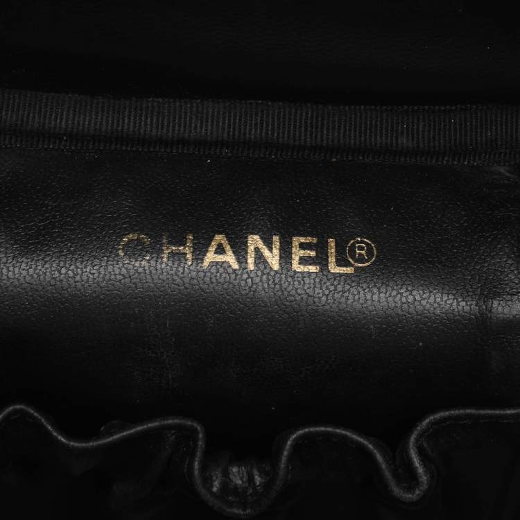 Pre Owned Chanel Black Caviar Leather Vanity Case
