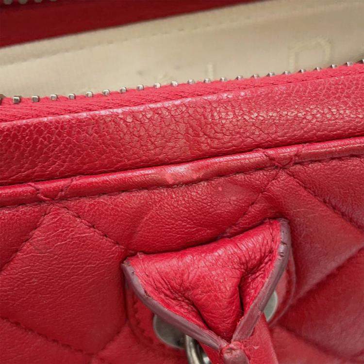 Pre Owned Chanel Matelasse 2Waybag Red Leather