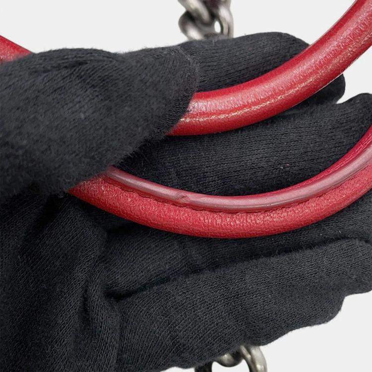 Pre Owned Chanel Matelasse 2Waybag Red Leather