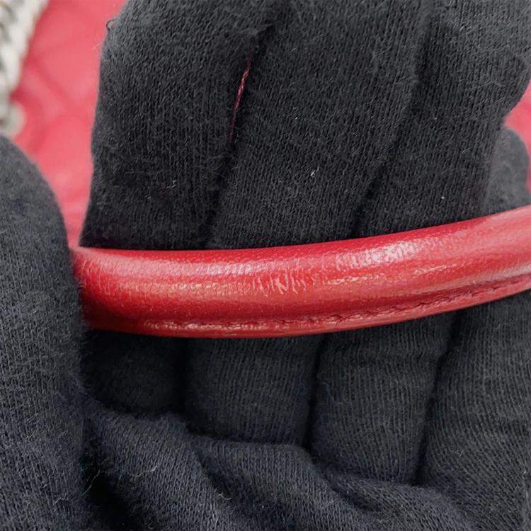 Pre Owned Chanel Matelasse 2Waybag Red Leather