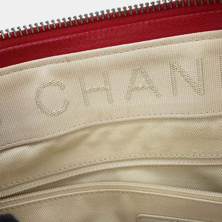 Pre Owned Chanel Matelasse 2Waybag Red Leather