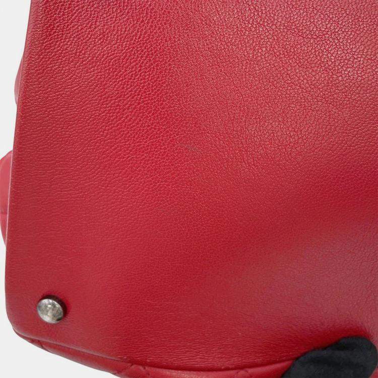 Pre Owned Chanel Matelasse 2Waybag Red Leather
