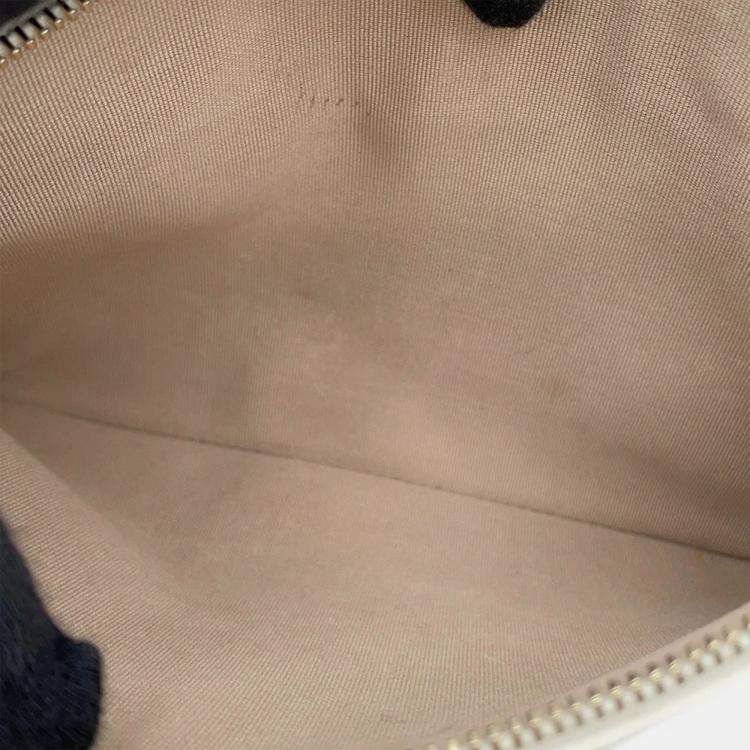 Pre Owned Chanel Deauville Line 2Waybag White Leather Size Mm