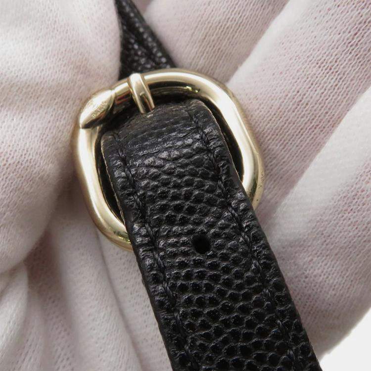 Pre Owned Chanel Matelasse  Black Caviar Leather Chain Backpack