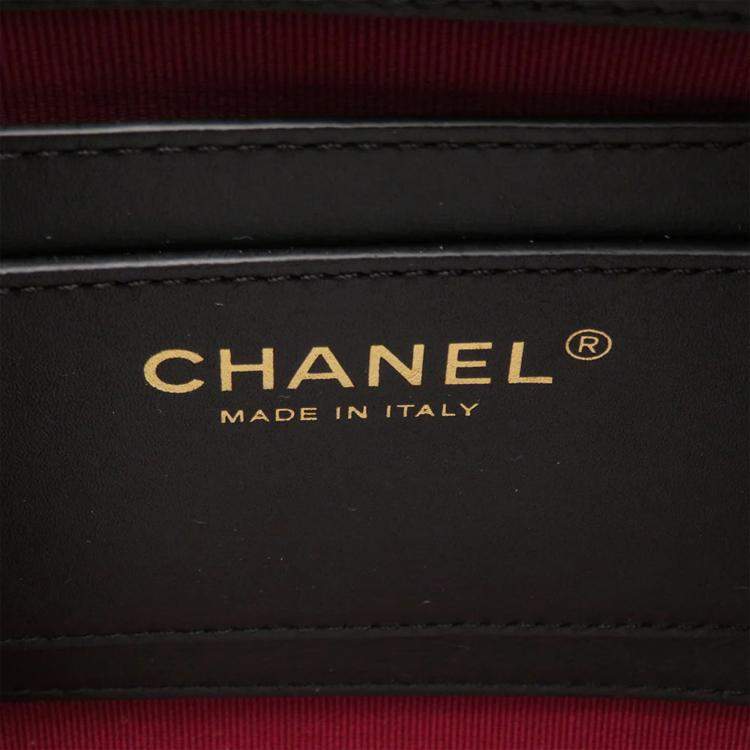 Pre Owned Chanel Matelasse  Black Caviar Leather Chain Backpack