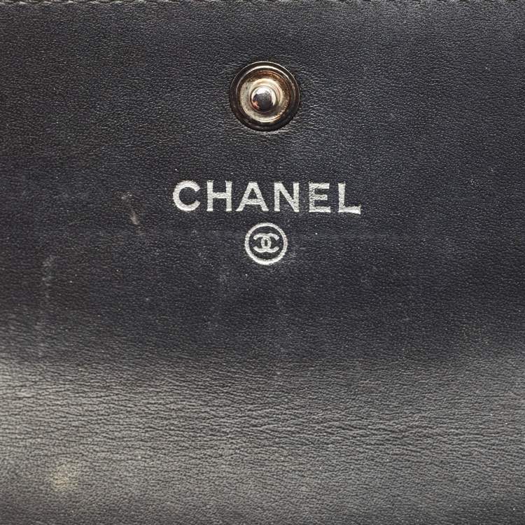 Pre Owned Chanel Black Caviar Leather CC Timeless Flap Card Case