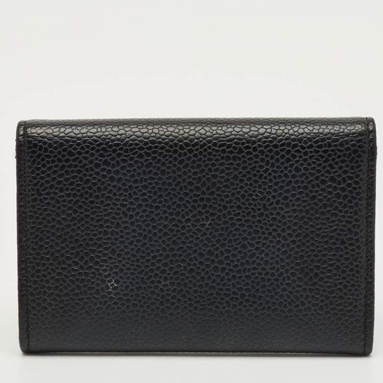 Pre Owned Chanel Black Caviar Leather CC Timeless Flap Card Case