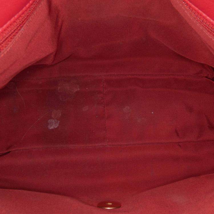 Pre Owned Chanel Red Maxi Lambskin 19 Flap