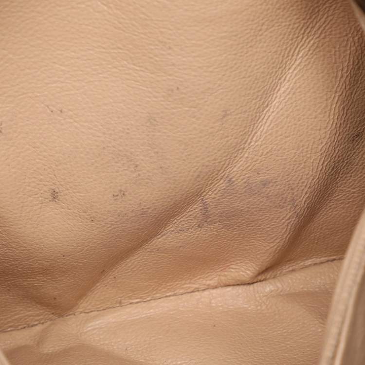 Pre Owned Chanel Metallic Bronze Leather Luxe Ligne Accordion Flap Bag