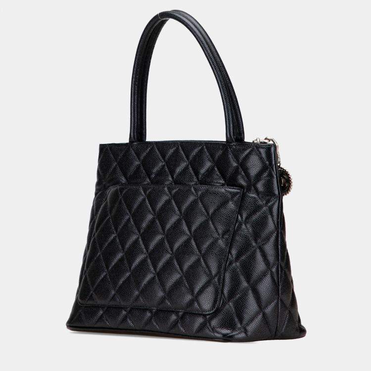Pre Owned Chanel Black Caviar Medallion Tote