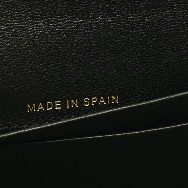 Pre Owned Chanel Black Quilted Leather CC Pearl Flap Wallet