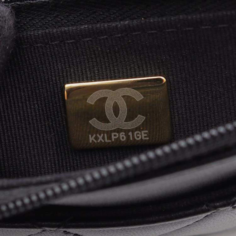 Pre Owned Chanel Classic Black Leather Wallet On Chain