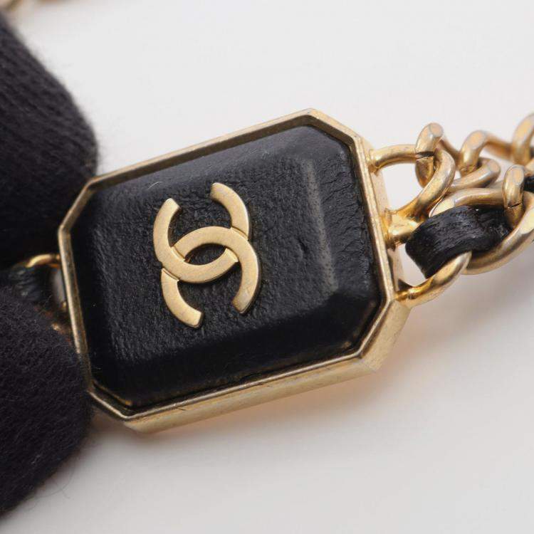 Pre Owned Chanel Classic Black Leather Wallet On Chain