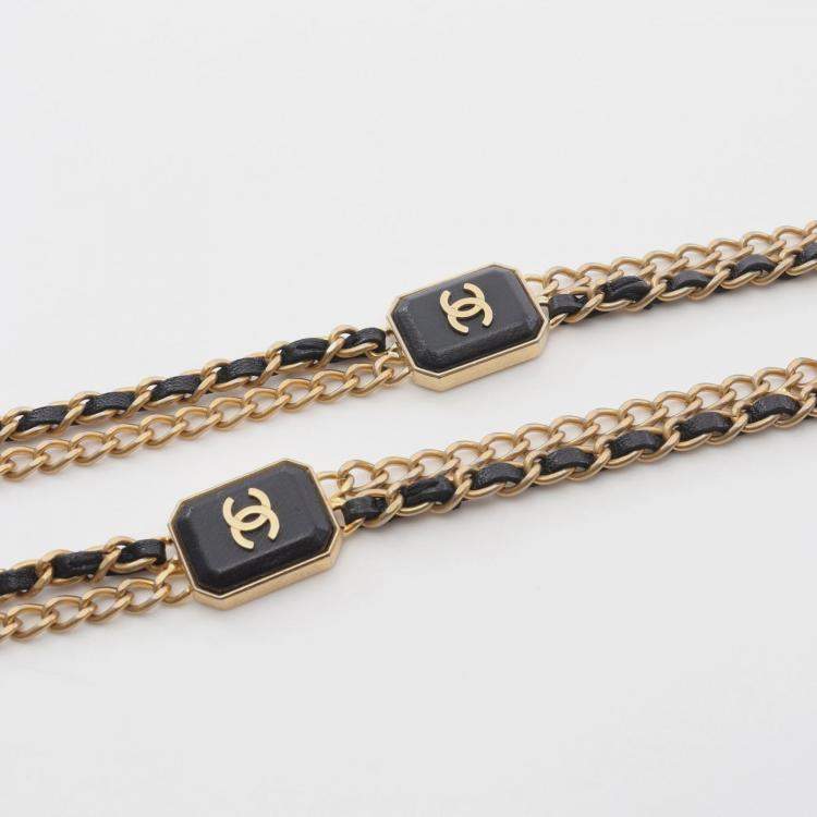 Pre Owned Chanel Classic Black Leather Wallet On Chain