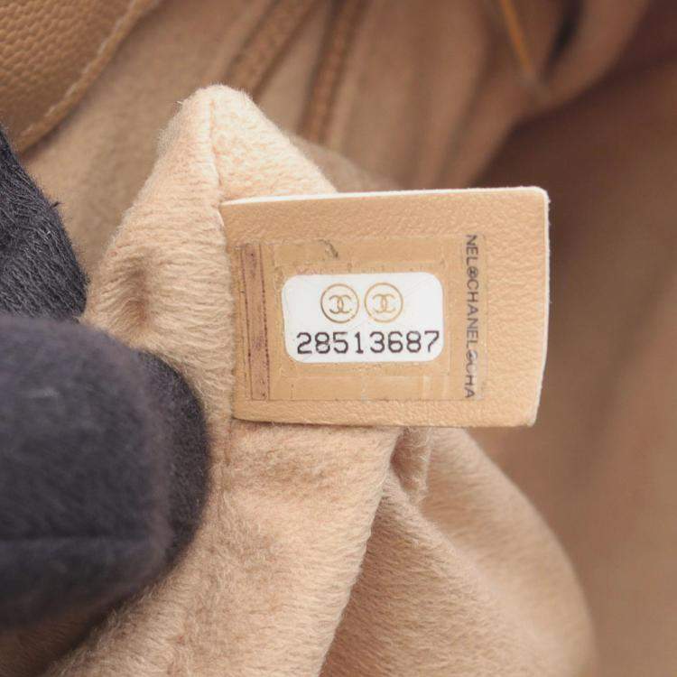 Pre Owned Chanel Deauville Beige Leather Shoulder Bag