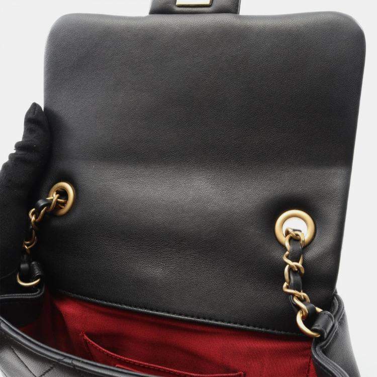 Pre Owned Chanel In-the-Loop CC Black Lambskin Sheep Leather Shoulder Bag