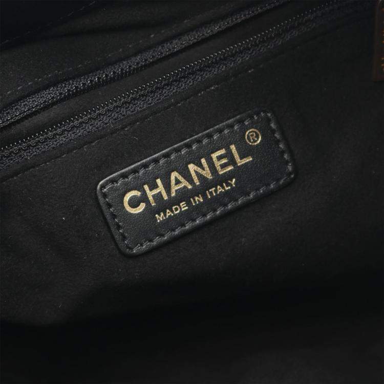 Pre Owned Chanel Deauville Black Leather Shoulder Bag