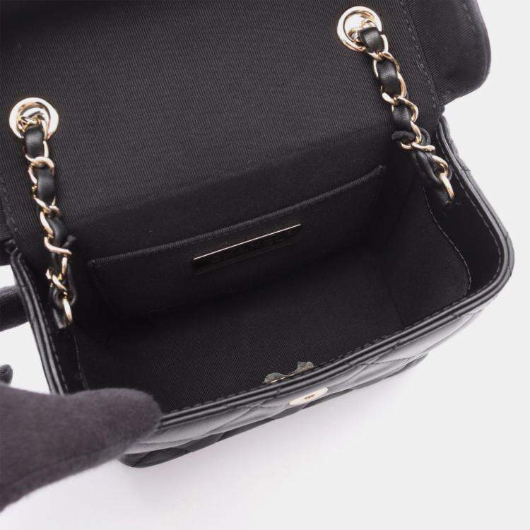 Pre Owned Chanel  CC Box Small Black Leather Shoulder Bag