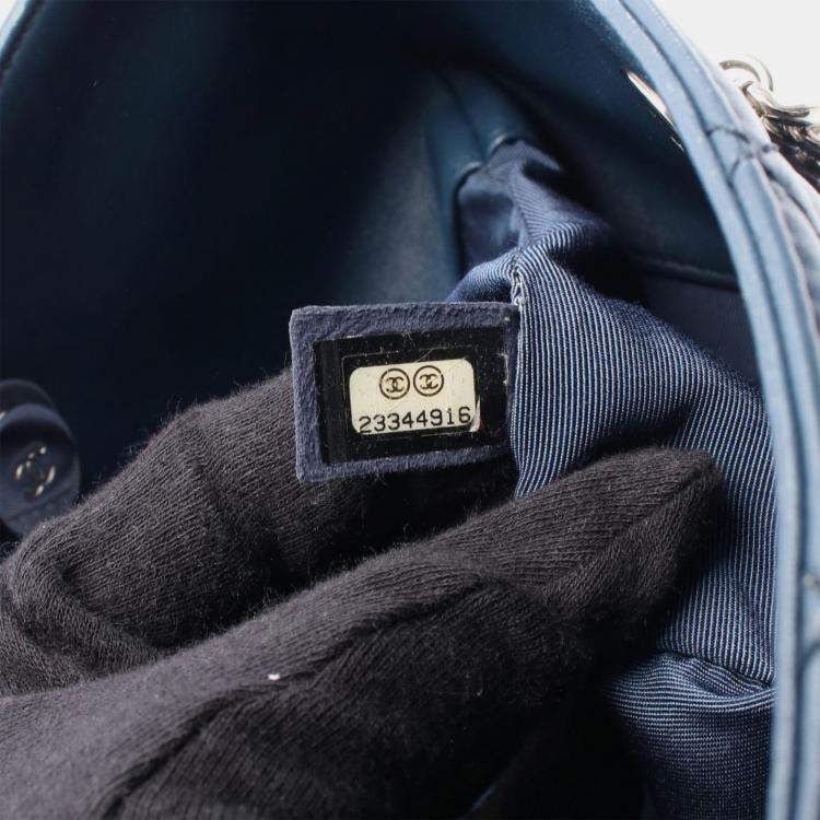 Pre Owned Chanel Urban Delight Blue Leather Tote Bag