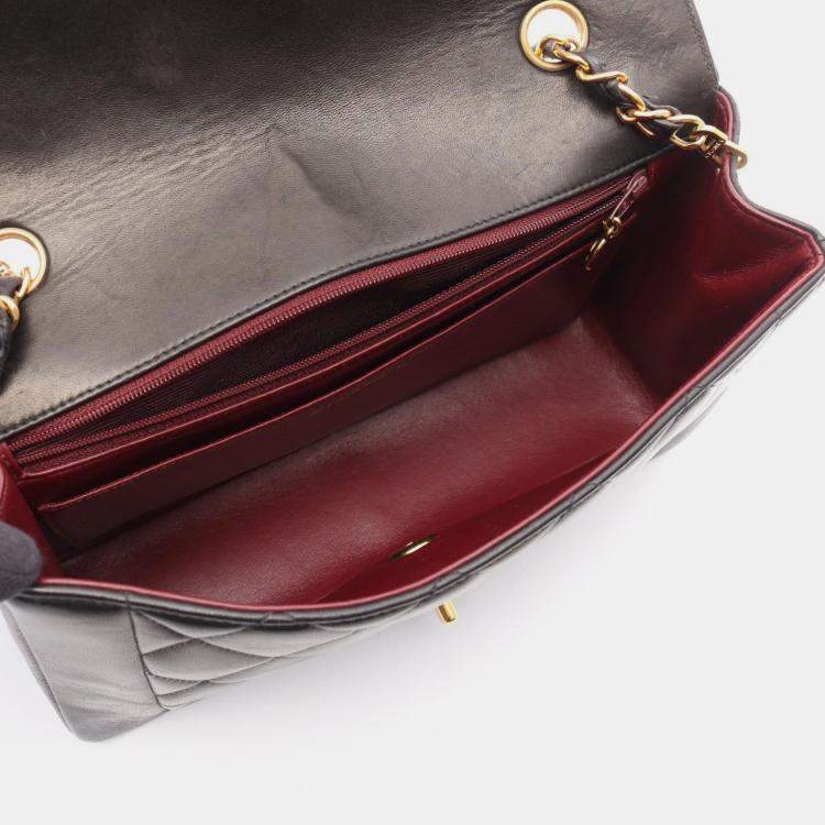 Pre Owned Chanel Diana Black Leather Shoulder Bag