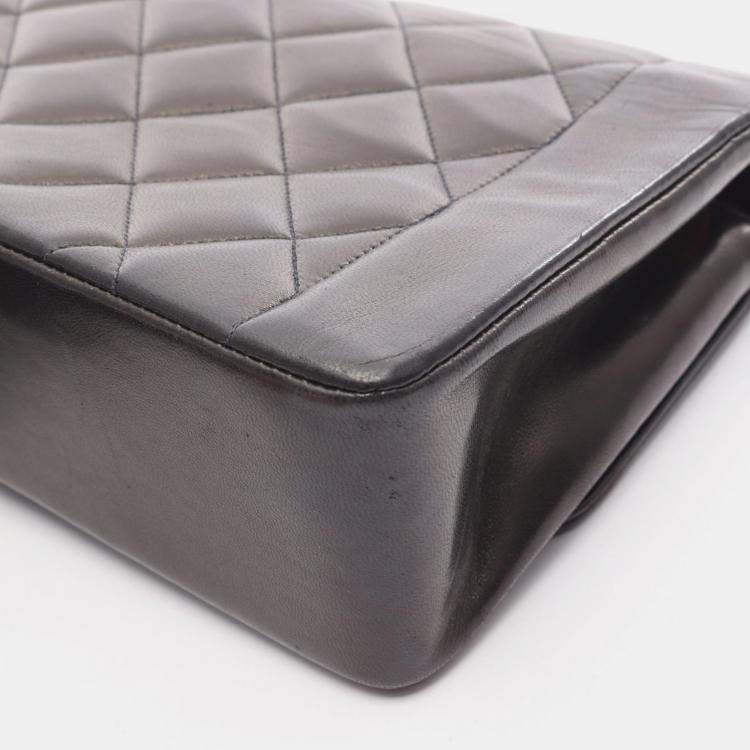 Pre Owned Chanel Diana Black Leather Shoulder Bag