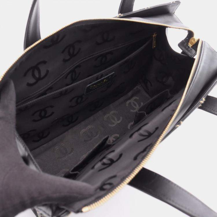 Pre Owned Chanel Wild Stitch Black Leather Shoulder Bag