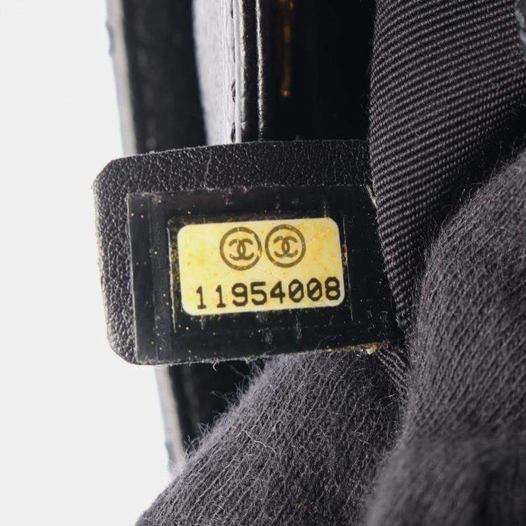 Pre Owned Chanel CC Petite Shopping PST Black Leather Tote Bag