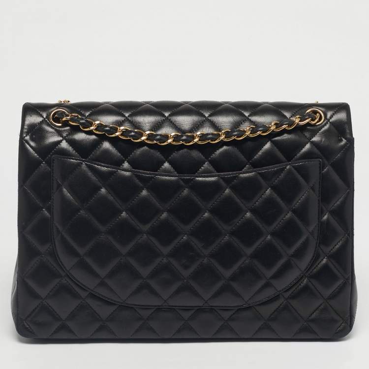 مملوكة مسبقًا Chanel Black Quilted Leather Maxi Classic Double Flap Bag