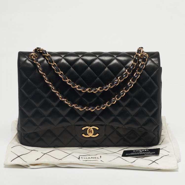مملوكة مسبقًا Chanel Black Quilted Leather Maxi Classic Double Flap Bag