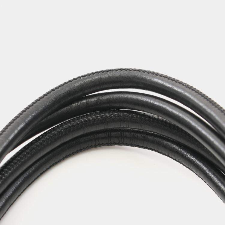 Pre Owned Chanel Cambon Ligne Black Leather Totes Bag