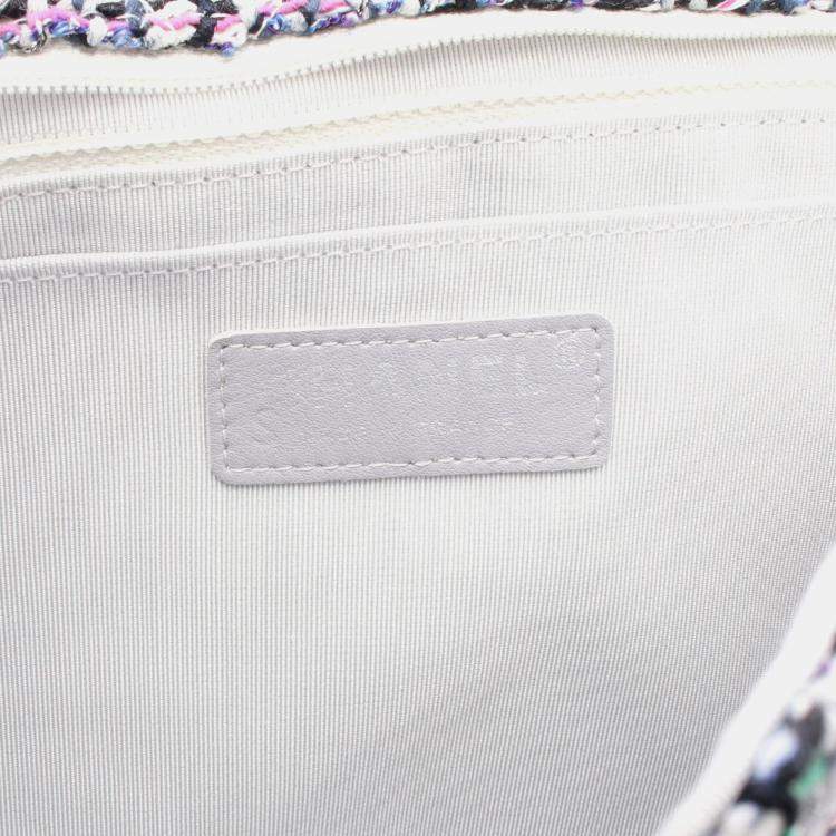 Pre Owned Chanel  Camellia Flap Multicolour Tweed Shoulder Bag