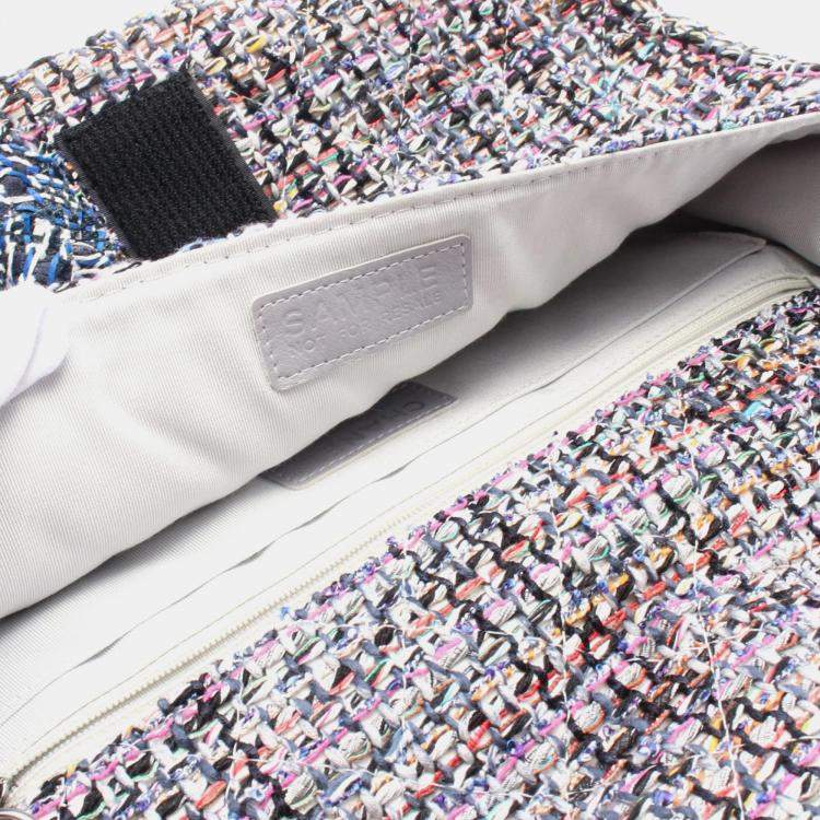 Pre Owned Chanel  Camellia Flap Multicolour Tweed Shoulder Bag